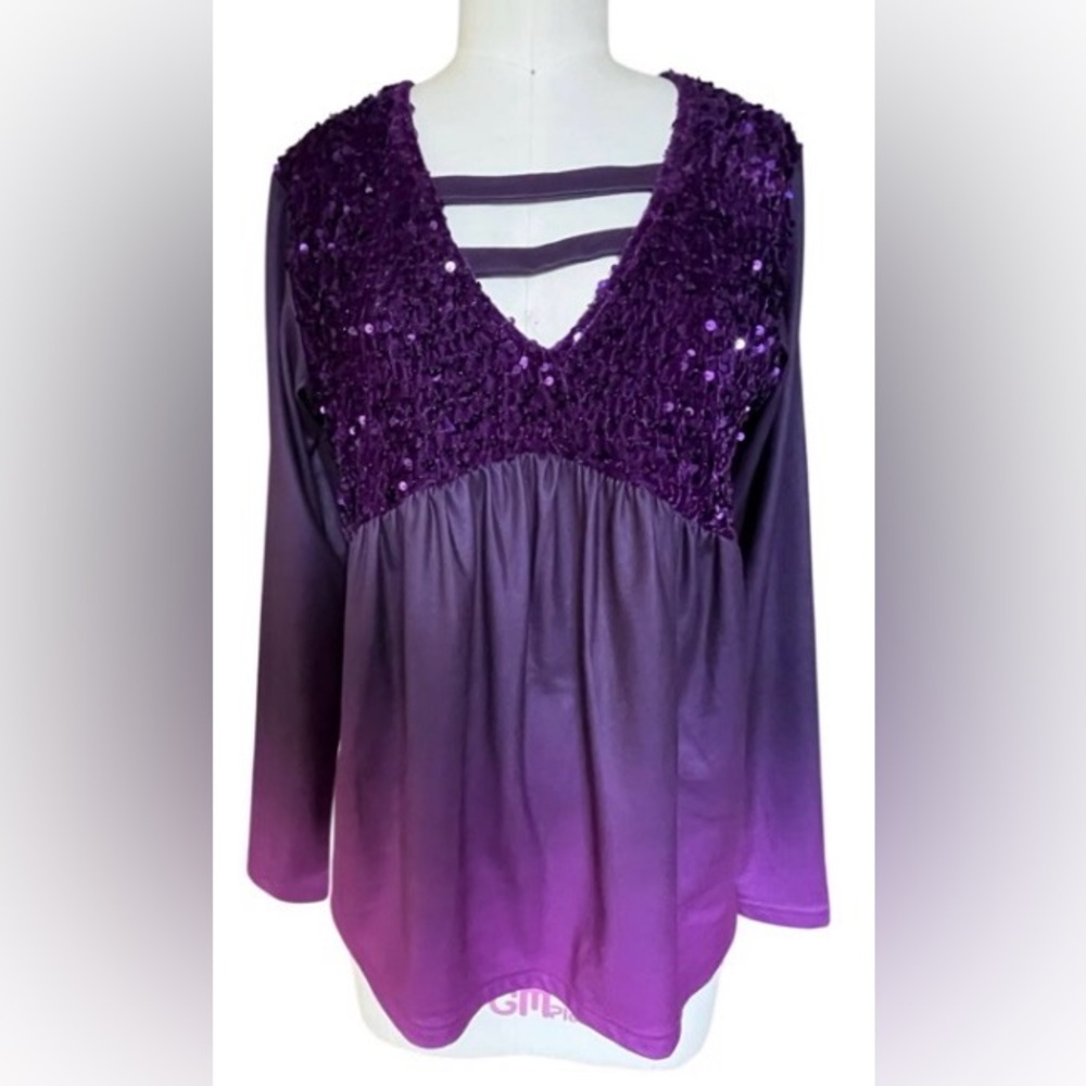 NWT M Sequins Babydoll Empire Whimsical Fairy Grunge Going out Top Blouse Shirt
